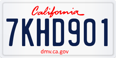 CA license plate 7KHD901