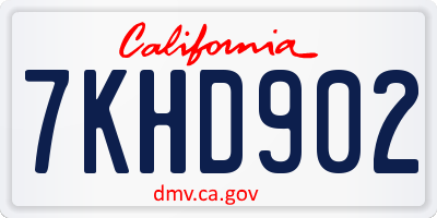 CA license plate 7KHD902