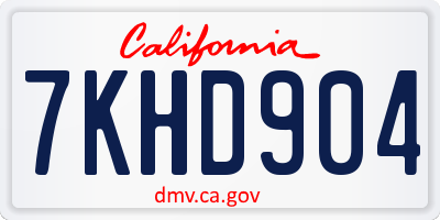 CA license plate 7KHD904