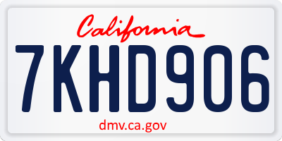 CA license plate 7KHD906