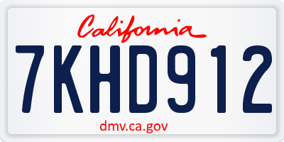 CA license plate 7KHD912