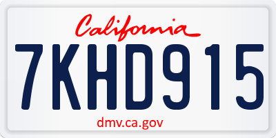 CA license plate 7KHD915