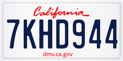 CA license plate 7KHD944