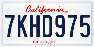 CA license plate 7KHD975