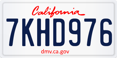 CA license plate 7KHD976