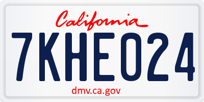 CA license plate 7KHE024