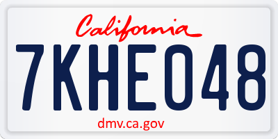 CA license plate 7KHE048