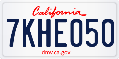 CA license plate 7KHE050