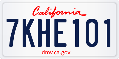 CA license plate 7KHE101
