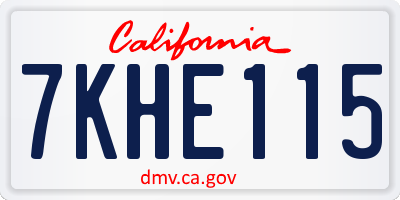 CA license plate 7KHE115