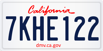 CA license plate 7KHE122