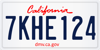 CA license plate 7KHE124