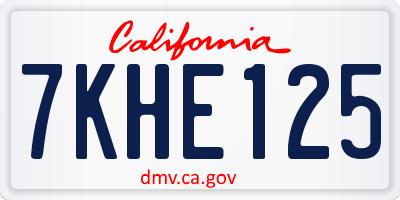 CA license plate 7KHE125