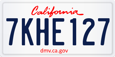 CA license plate 7KHE127