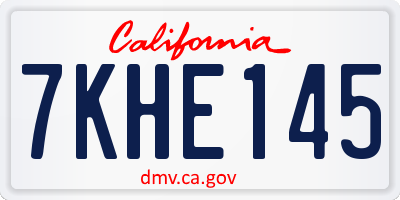 CA license plate 7KHE145