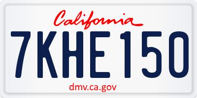 CA license plate 7KHE150