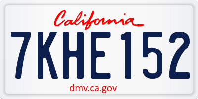 CA license plate 7KHE152