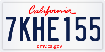 CA license plate 7KHE155