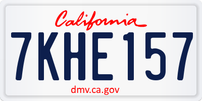 CA license plate 7KHE157