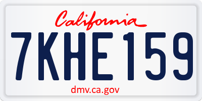 CA license plate 7KHE159