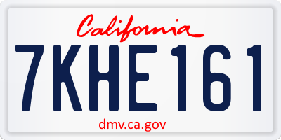 CA license plate 7KHE161