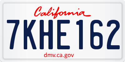 CA license plate 7KHE162