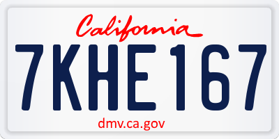 CA license plate 7KHE167