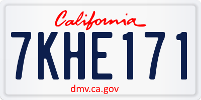 CA license plate 7KHE171