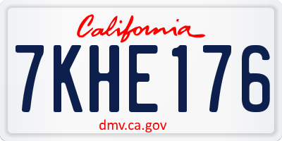 CA license plate 7KHE176