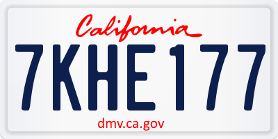 CA license plate 7KHE177