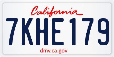 CA license plate 7KHE179