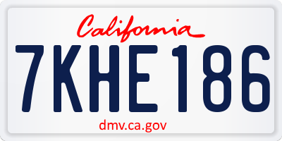 CA license plate 7KHE186