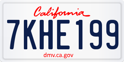 CA license plate 7KHE199