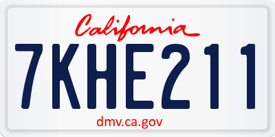 CA license plate 7KHE211