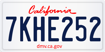 CA license plate 7KHE252