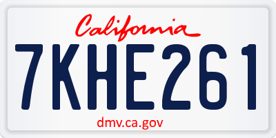 CA license plate 7KHE261