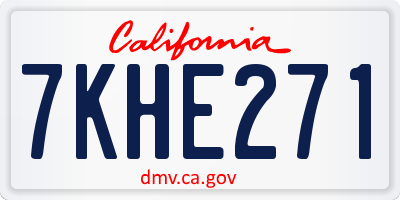 CA license plate 7KHE271