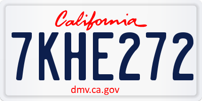 CA license plate 7KHE272