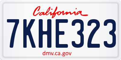 CA license plate 7KHE323