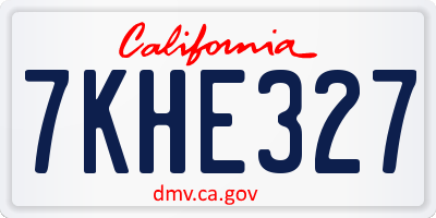 CA license plate 7KHE327