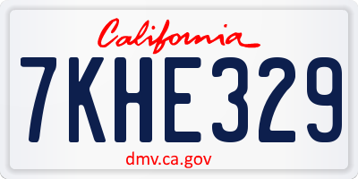 CA license plate 7KHE329