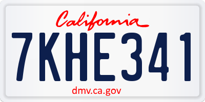 CA license plate 7KHE341