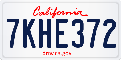CA license plate 7KHE372