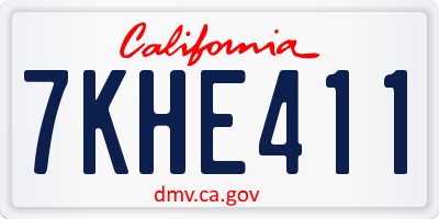 CA license plate 7KHE411