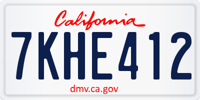 CA license plate 7KHE412