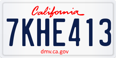 CA license plate 7KHE413