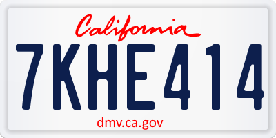 CA license plate 7KHE414