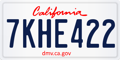 CA license plate 7KHE422