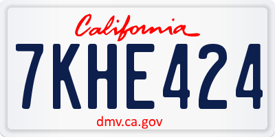 CA license plate 7KHE424