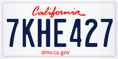 CA license plate 7KHE427